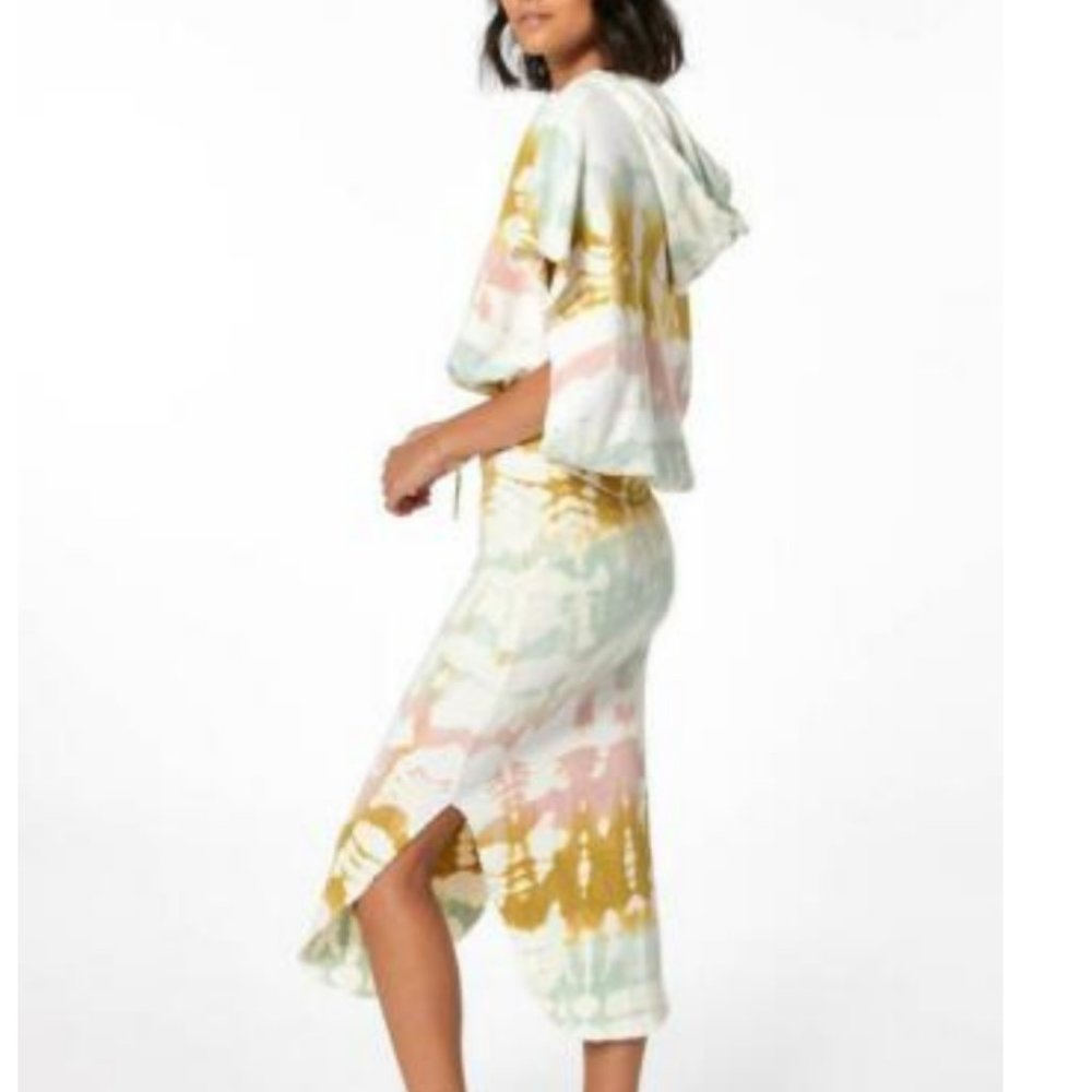 YFB Gigi Midi Skirt Drawstring Tie Dye Pale Yellow - Picture 4 of 4